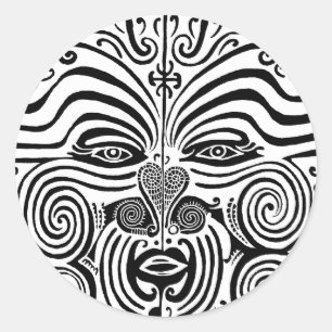 Tribal Tattoo Design - Neuseeland Maori Runder Aufkleber
