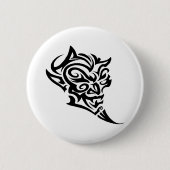 Tribal Tattoo Devil Face Satan Button (Vorderseite)