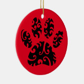 Tribal Tattoo Dog Paw Print Keramik Ornament (Rechts)