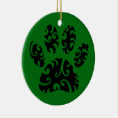 Tribal Tattoo Dog Paw Print Keramik Ornament (Rechts)