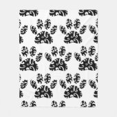Tribal Tattoo Dog Paw Print Pattern Fleecedecke (Vorderseite)