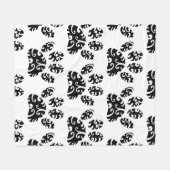 Tribal Tattoo Dog Paw Print Pattern Fleecedecke (Vorderseite (Horizontal))