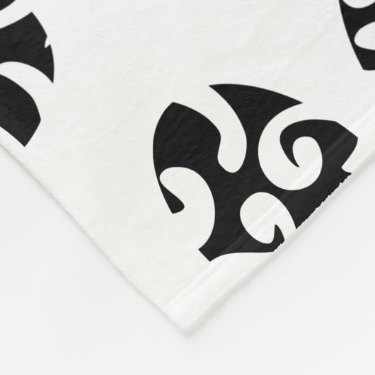 Tribal Tattoo Dog Paw Print Pattern Fleecedecke (Ecke)