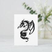 Tribal Tattoo Dragon Postkarte (Stehend Vorderseite)