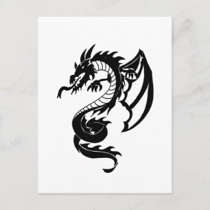Tribal Tattoo Dragon Postkarte