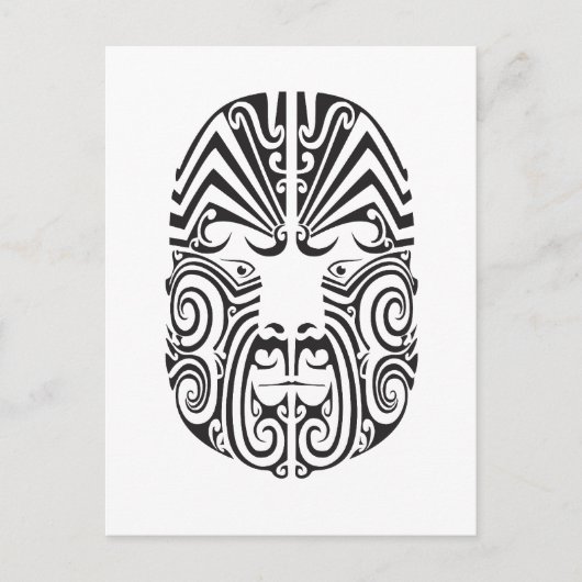 Tribal Tattoo Face Postkarte (Vorderseite)