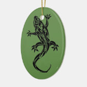 Tribal Tattoo Gecko Green Ornament (Links)