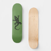 Tribal Tattoo Gecko Green Skateboard (Vorderseite)