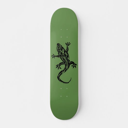 Tribal Tattoo Gecko Green Skateboard (Vorne)