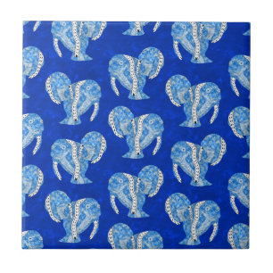 Tribal Tattoo Manatees Ocean Blue Fliese