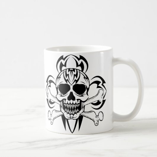 Tribal Tattoo Skull Kaffeetasse (Rechts)