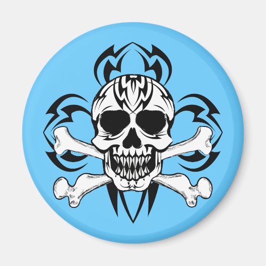 Tribal Tattoo Skull Magnet (Vorne)