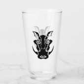Tribal Tattoo Style Black Boar Head Glas (Rückseite)