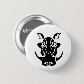 Tribal Tattoo Style Boar Head Button (Vorne & Hinten)