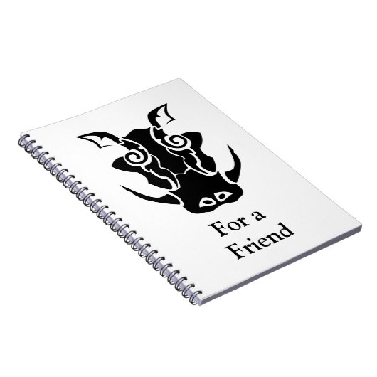 Tribal Tattoo Style Boar Head Notizblock (Rechte Seite)
