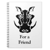 Tribal Tattoo Style Boar Head Notizblock (Vorderseite)