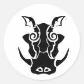 Tribal Tattoo Style Boar Head Runder Aufkleber (Vorderseite)