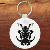 Tribal Tattoo Style Boar Head Schlüsselanhänger (Vorderseite)