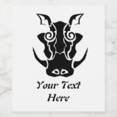 Tribal Tattoo Style Boar Head Weinetikett (Einzelnes Label)