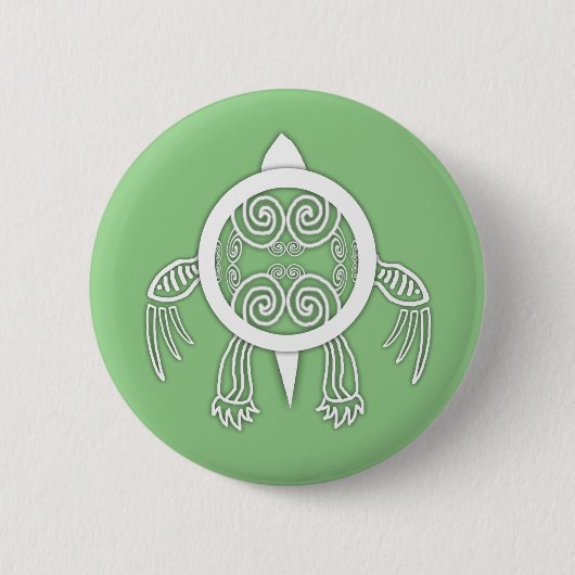 Tribal Tattoo Turtle Button (Vorderseite)