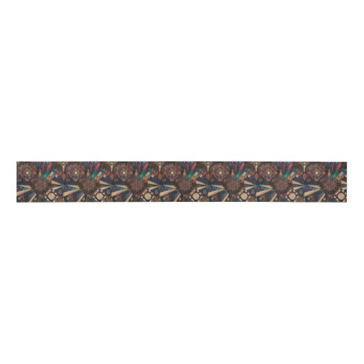 Tribal Teal "Ancient Indigenous Chronicles" Grosgr Ripsband (Vorderseite)