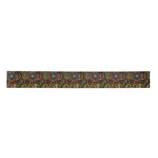 Tribal Teal "Aztec Dream" Silky Satin Ribbon Satinband (Vorderseite)