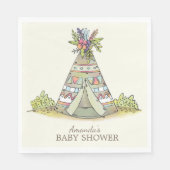 Tribal Teepee Adventure Baby Shooting Paper Napkin Serviette (Vorderseite)