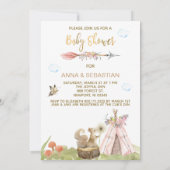 *~* Tribal Teepee Boho Squirrel Wald Wald Einladung (Rückseite)