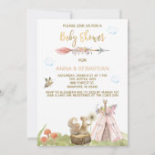 *~* Tribal Teepee Boho Squirrel Wald Wald Einladung (Rückseite)