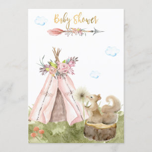 *~* Tribal Teepee Boho Squirrel Wald Wald Einladung