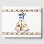 Tribal Teepee Boy Tribal Baby Shooting Guest Book Gästebuch (Rückseite)