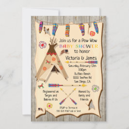 Tribal Teepee Pow wow Baby Dusche Einladung
