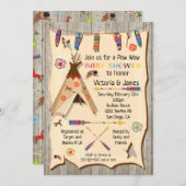 Tribal Teepee Pow wow Baby Dusche Einladung (Vorne/Hinten)