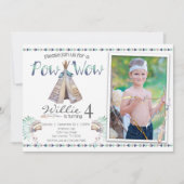 Tribal Teepee Pow Wow Geburtstagsparty Einladung (Vorderseite)