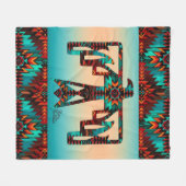 Tribal Thunderbird Fleece Blanket (Vorderseite (Horizontal))