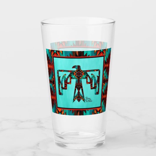 Tribal Thunderbird Glass Cup Glas (Vorderseite)