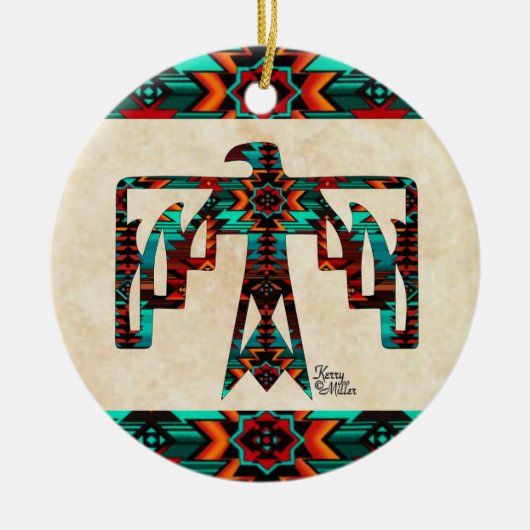 Tribal Thunderbird Keramik Ornament (Vorne)