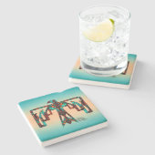 Tribal Thunderbird Stone Untersetzer (Seitenansicht)