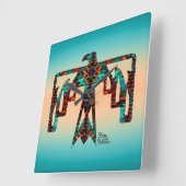 Tribal Thunderbird Wall Clock Quadratische Wanduhr (Winkel)