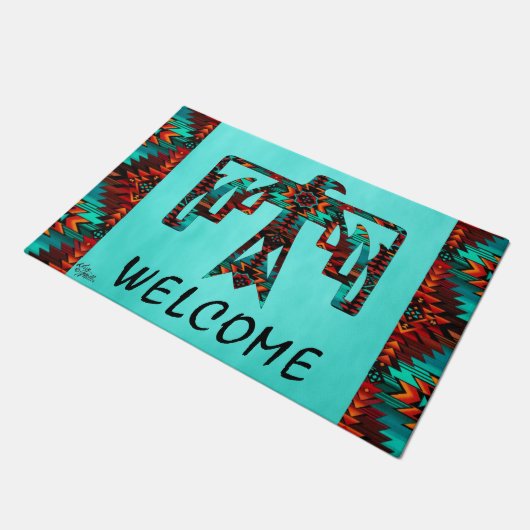 Tribal Thunderbird Welcome Doormat Fußmatte (Schrägansicht)