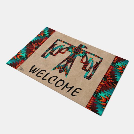 Tribal Thunderbird Welcome Doormat Fußmatte (Schrägansicht)