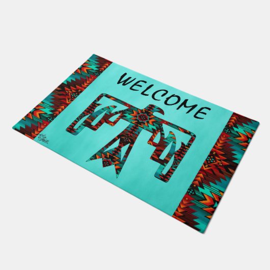 Tribal Thunderbird Welcome Doormat Fußmatte (Schrägansicht)