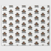 Tribal Tiger Moth Monogram Geschenkpapier (Flach)
