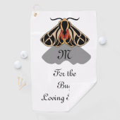 Tribal Tiger Moth Monogram Golfhandtuch (Insitu)