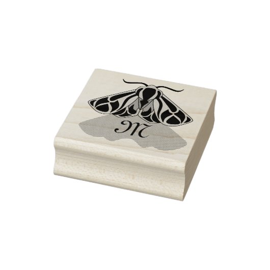 Tribal Tiger Moth Monogram Gummistempel (Stempel)