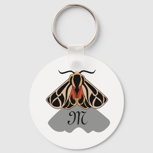Tribal Tiger Moth Monogram Schlüsselanhänger (Vorderseite)