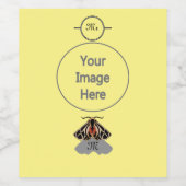 Tribal Tiger Moth Monogram Weinetikett (Einzelnes Label)