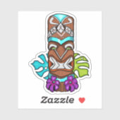 Tribal Tiki Head farbenfrohe Maske Totem Sticker (Blatt)