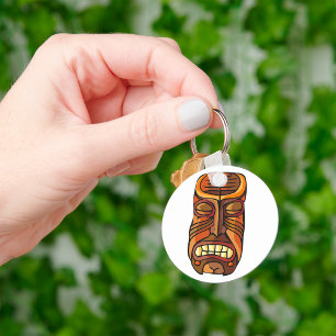 Tribal-Tiki-Maske im polynesischen Stil Schlüsselanhänger
