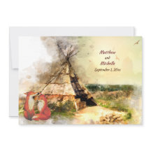 Tribal Tipi und Füchse in Liebe Boho Teepee Weddin